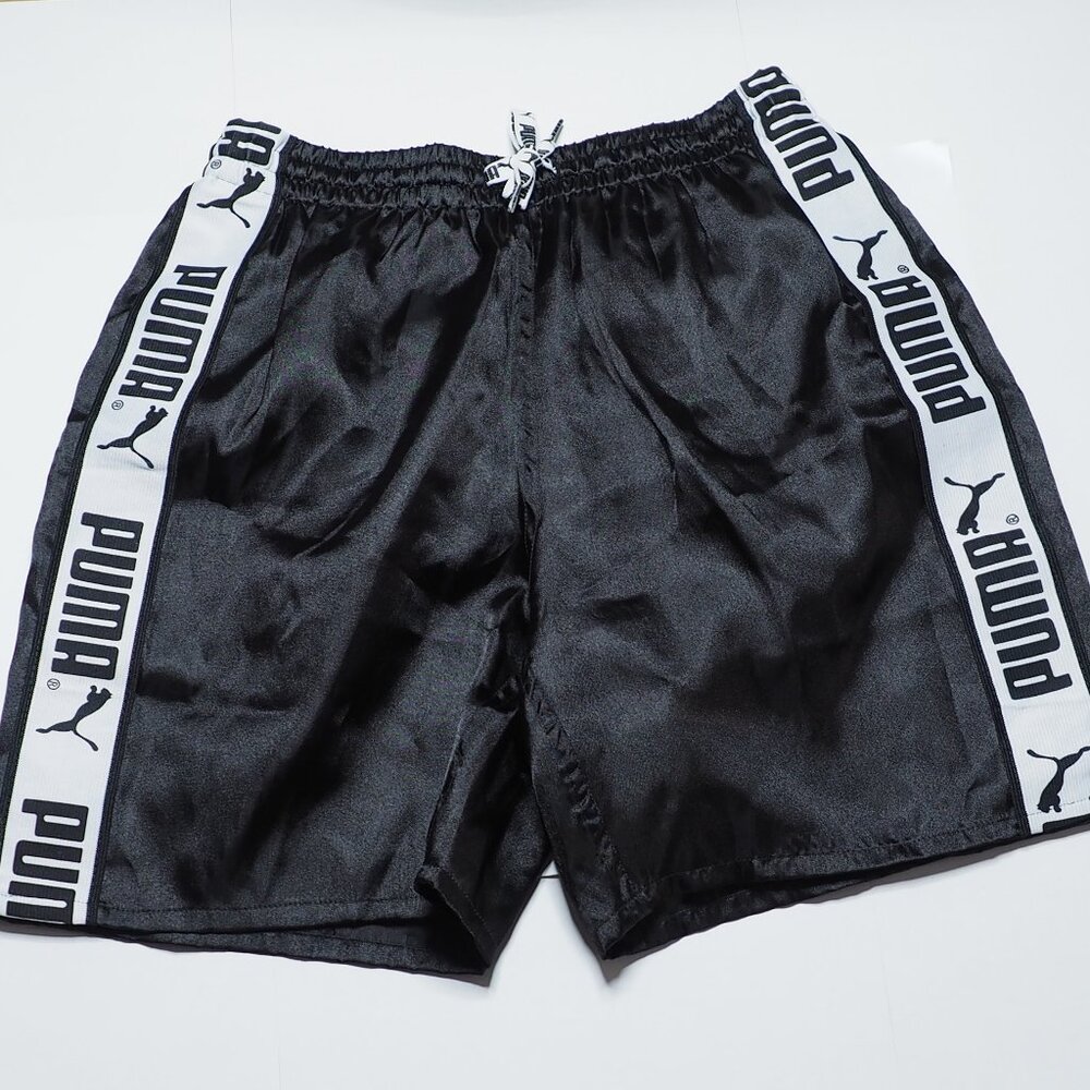 Black and White Puma Shorts with Liner